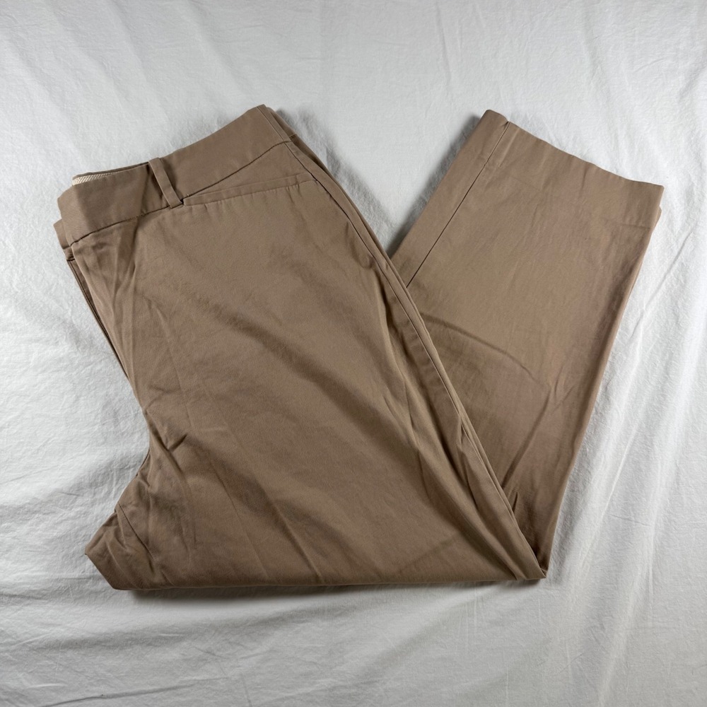 Talbots Women's Size 14 Tan Khaki The Perfect Crop Curvy Pants Stretch